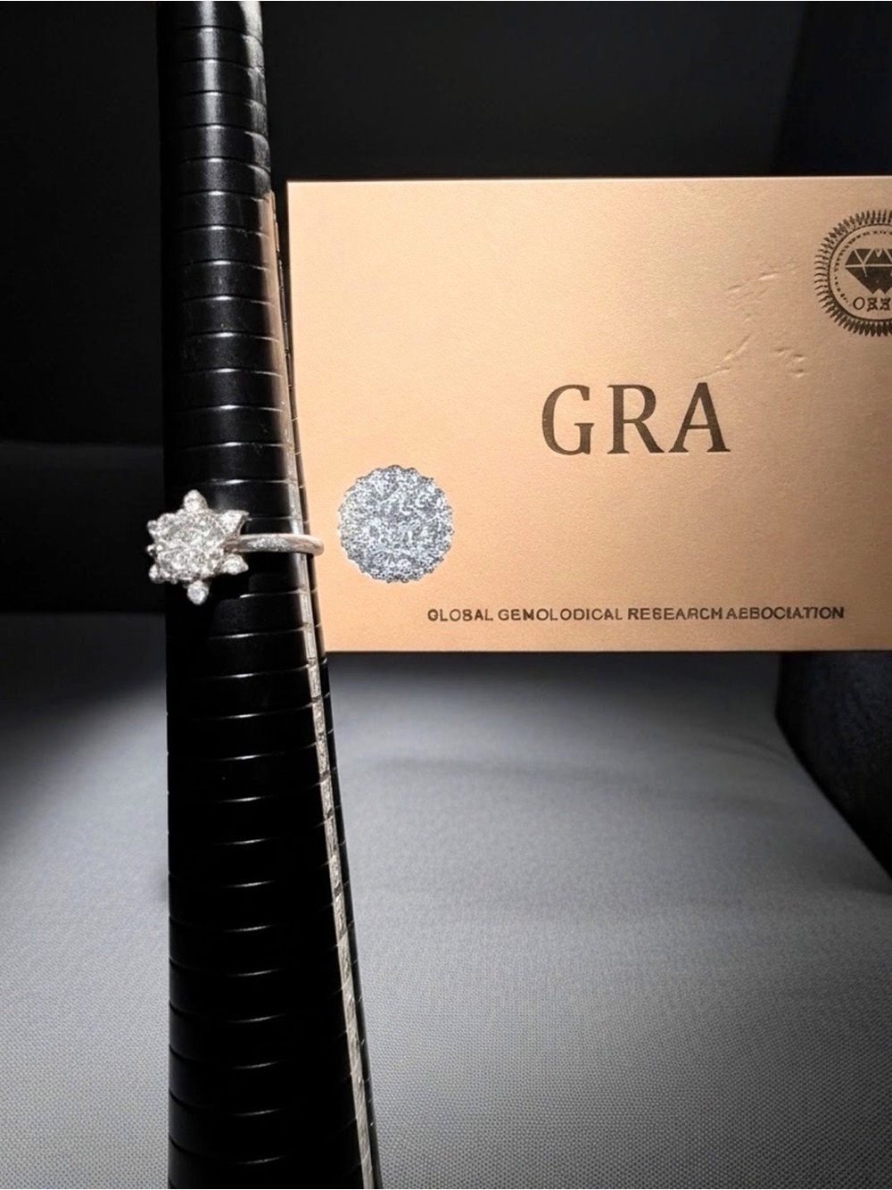 Silver Floral Cluster Diamond Ring - Silver